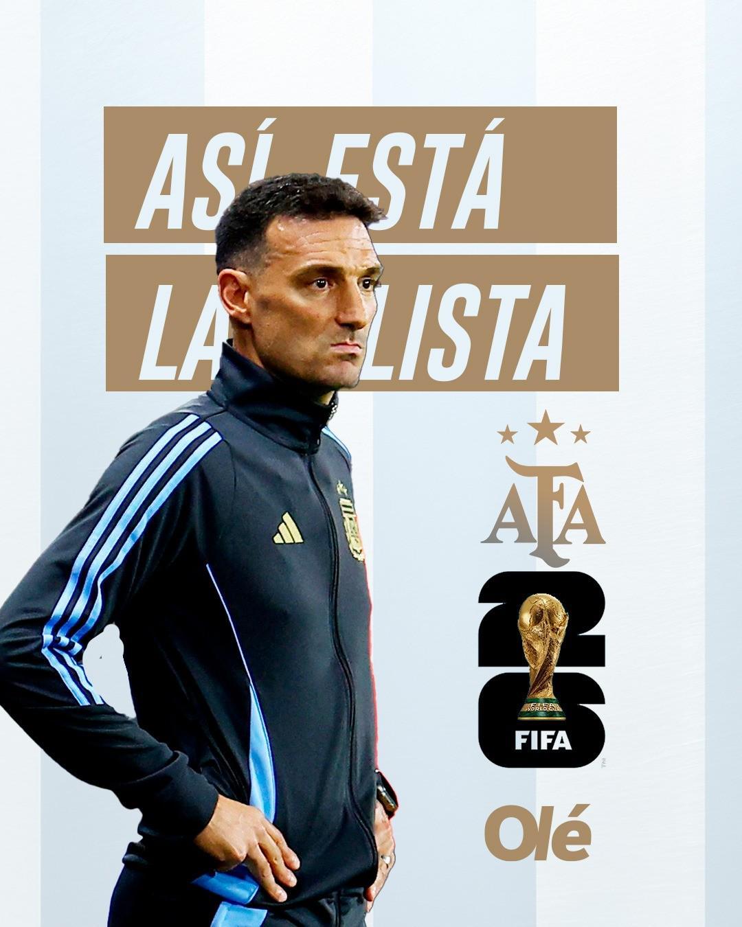 奥莱报分析阿根廷世界杯名单:梅西、劳塔罗等15人铁定入选